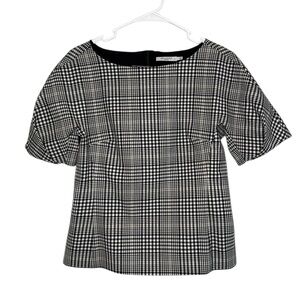 M.M. Lafleur Women's Eudora Plaid Sharkskin Wool Blend Top size 4 (XS)